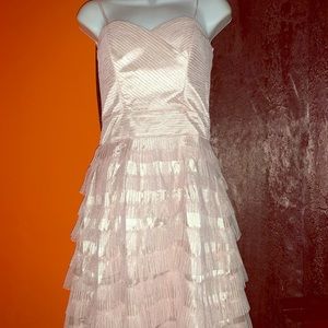 Pink sparkle strapless dress